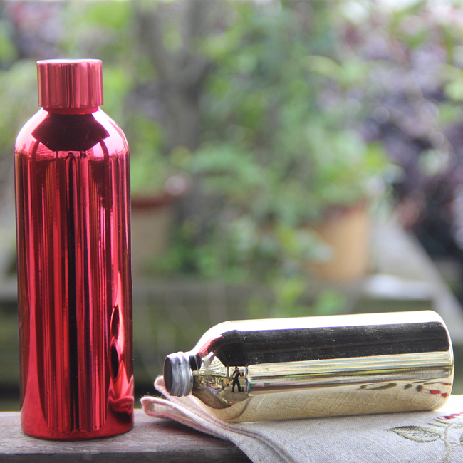 wholesale screen silk printing aluminum bottles luxury cosmetic bottle