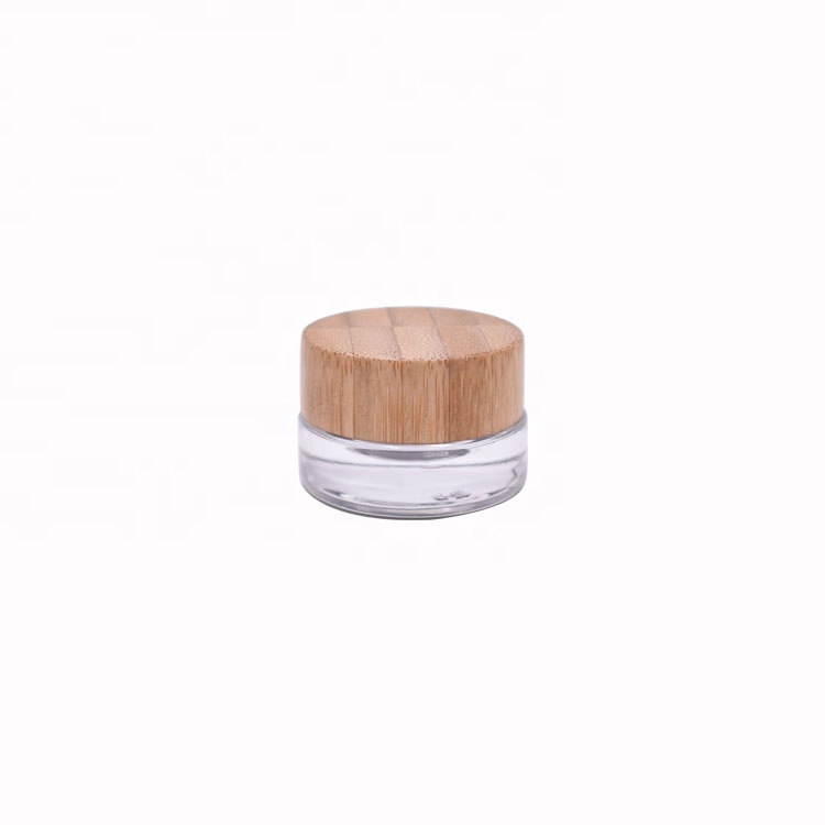 wholesale skin care cute biodegradable eye cream jar, eco friendly 3g clear glass lip balm packaging