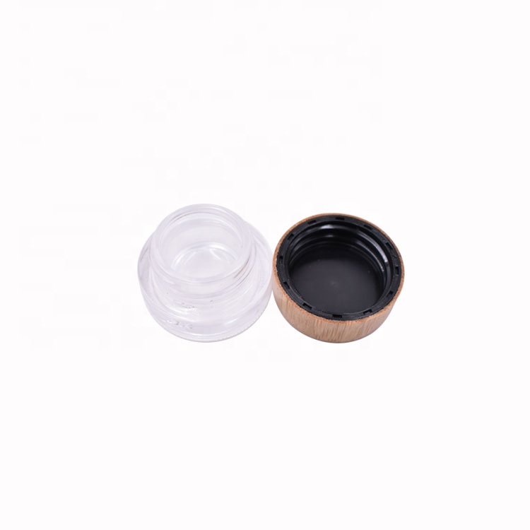 wholesale skin care cute biodegradable eye cream jar, eco friendly 3g clear glass lip balm packaging