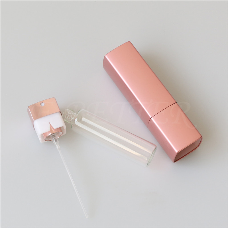 wholesale small square aluminum perfume bottles spray 20ml refillable rotary travel atomizer