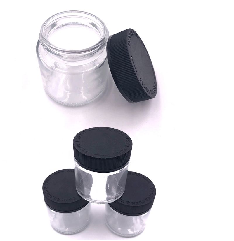 wholesale smell proof 4oz glass weed containers with child resistant caps child resistant weed stock containers with lids