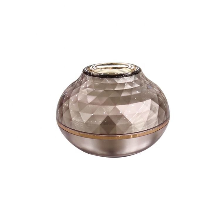 wholesale standard double wall beauty skin care cosmetic package rose gold acrylic material 50g luxury cream jar