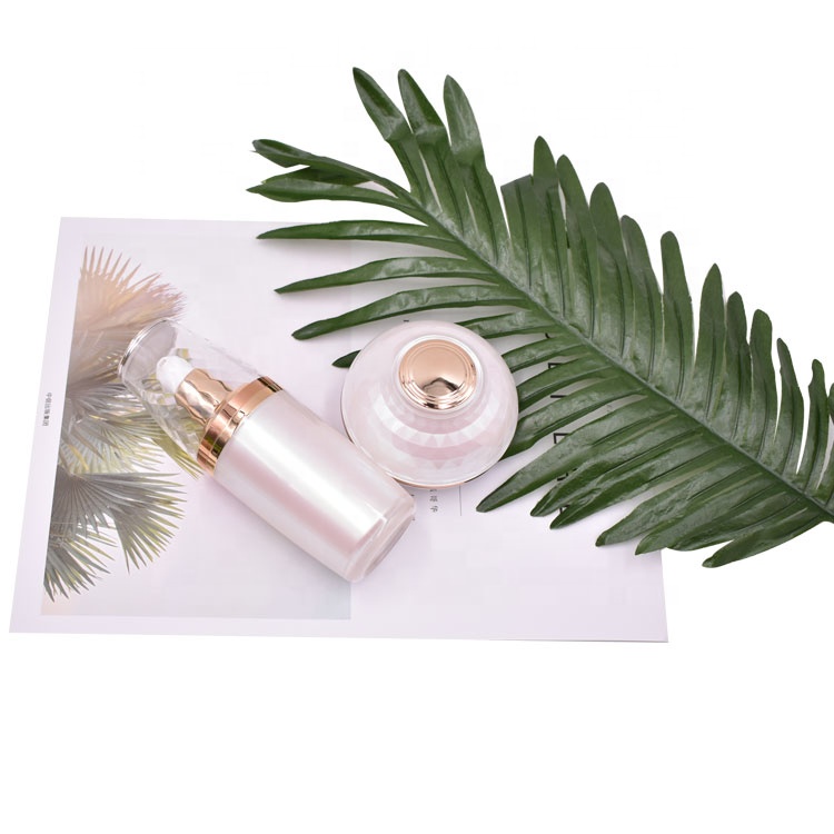 wholesale standard double wall beauty skin care cosmetic package rose gold acrylic material 50g luxury cream jar