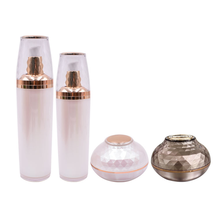 wholesale standard double wall beauty skin care cosmetic package rose gold acrylic material 50g luxury cream jar