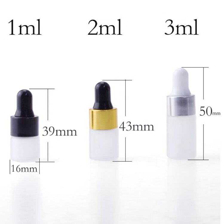 wholesale stock products dropper sealing type mini sample bottle frosted 2ml glass tube vial for perfume, essential oil