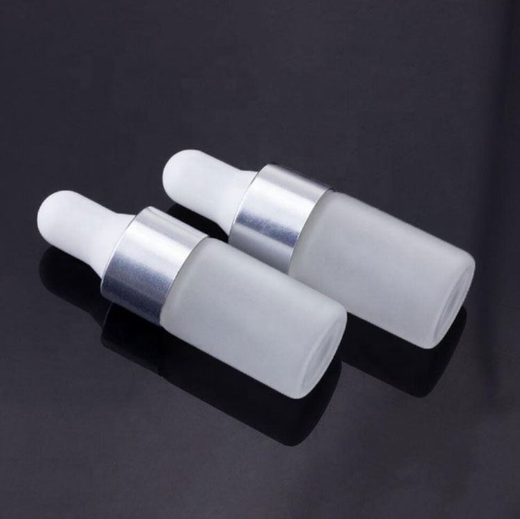 wholesale stock products sample clear frosted 3ml 2ml 1ml perfume bottle with plastic, aluminum dropper