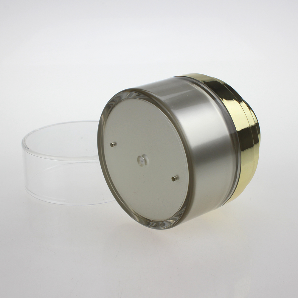 wholesale unique 30g round gold press Refillable cosmetic jars,luxury 1 oz empty acrylic cream container