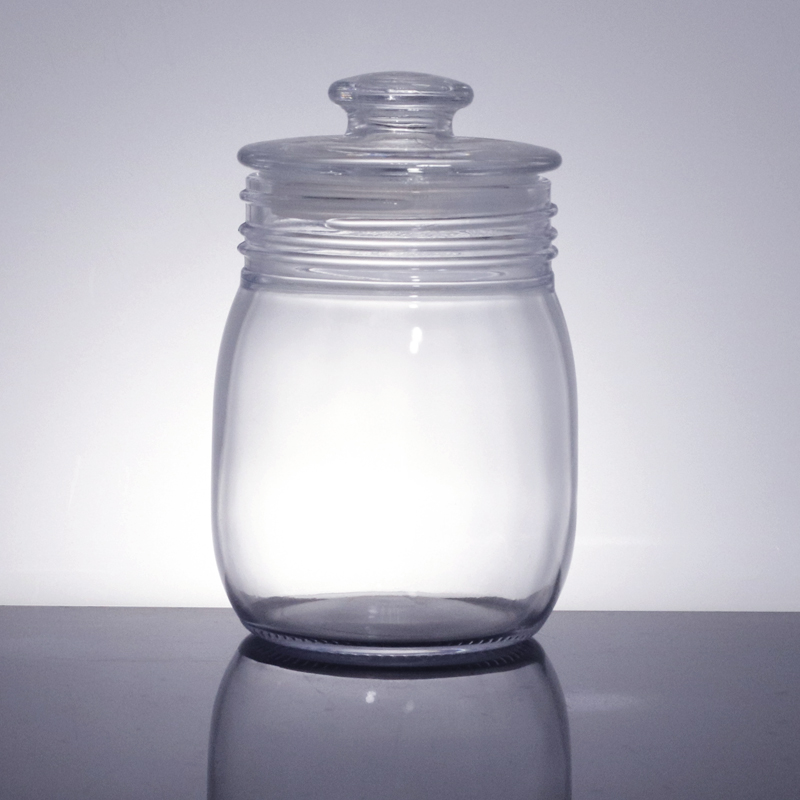 wholesale unique color empty glass honey jars with lid 450ml rubber seal rings glass jar