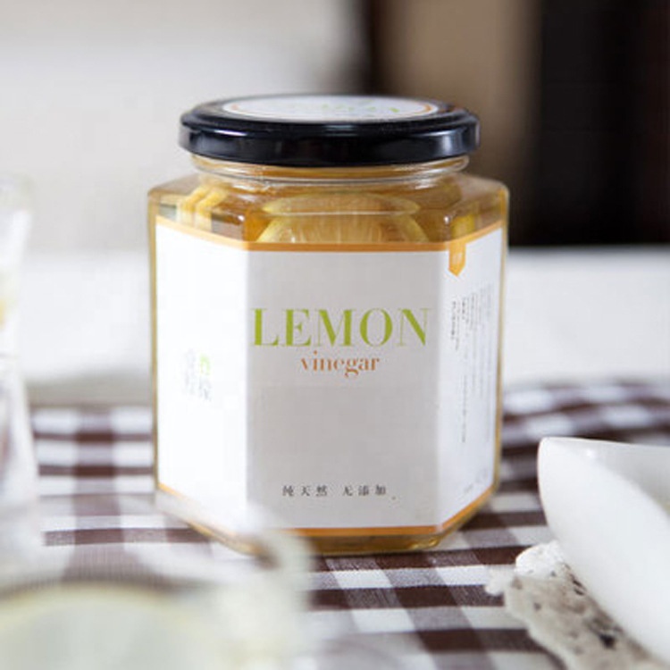wholesale various size hexagon clear glass honey jar