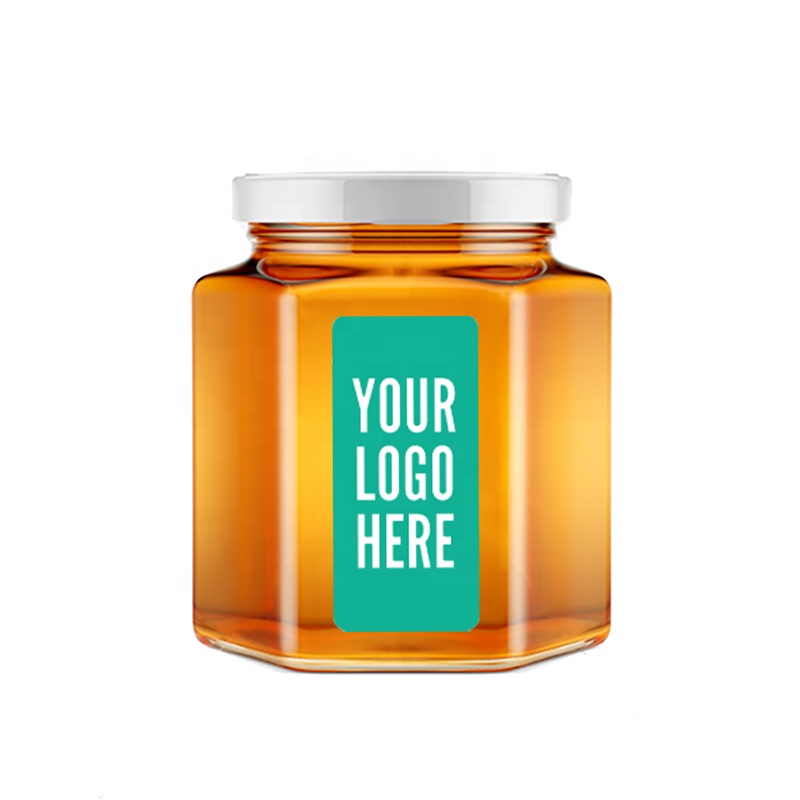 wholesale various size hexagon clear glass honey jar