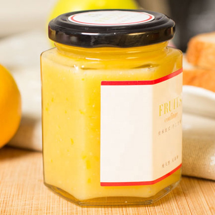wholesale various size hexagon clear glass honey jar
