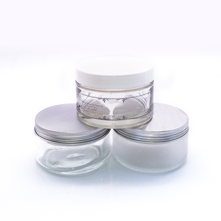 wholesalers 200ml luxury cosmetic makeup big glass cream jar with lid