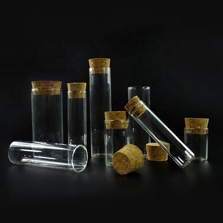 wholesales 0.5 1 2 3 4 5 7 9 10 15 20 25 30 35 40 50 60ml small vials glass bottle with cork top