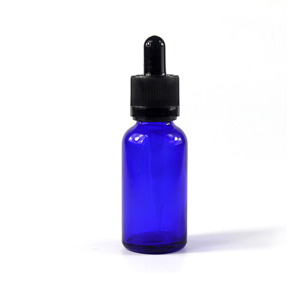 wholesales 1 oz 30 ml cobalt blue e liquid glass dropper bottle with child safety evident cap