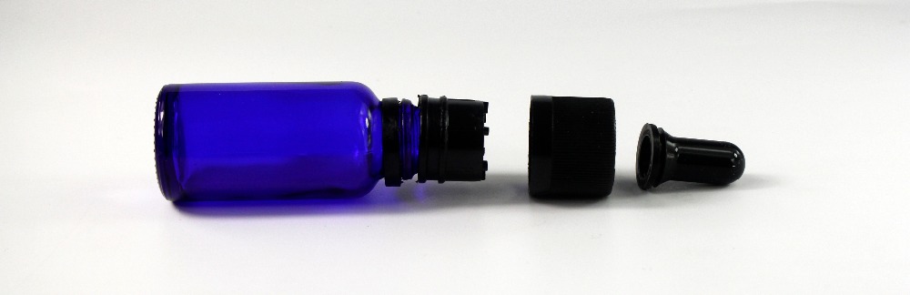 wholesales 1 oz 30 ml cobalt blue e liquid glass dropper bottle with child safety evident cap