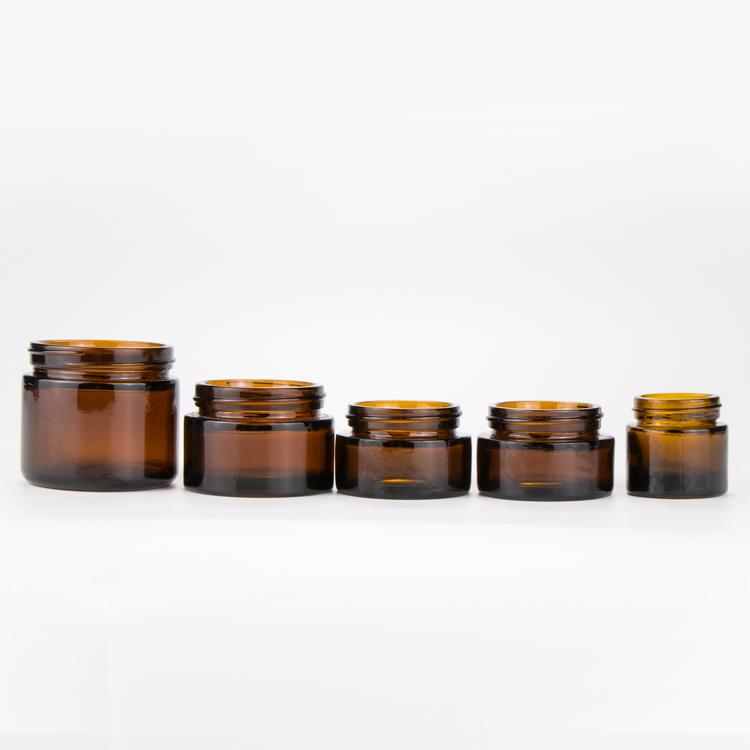 wholesales 20g 30g 50g luxury cosmetic packaging empty glass skincare amber glass jars bottles containers