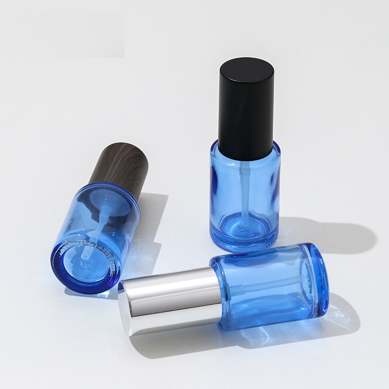wholesales High-grade 30ml round transparent blue lotion bottle blue pump bottle cosmetic container bottles
