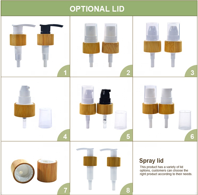 wholesales perfume essential oil 30ml 50ml 100ml 120ml 150ml frosted glass cosmetic bottle with bamboo spray or pump cap