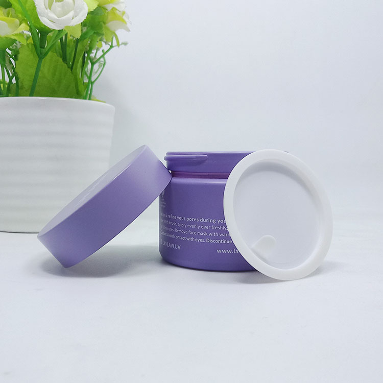 wide mouth 15g 20g 30g 50g 100g opal white glass ceramic purple and blue cream jar with pink and white plastic lid