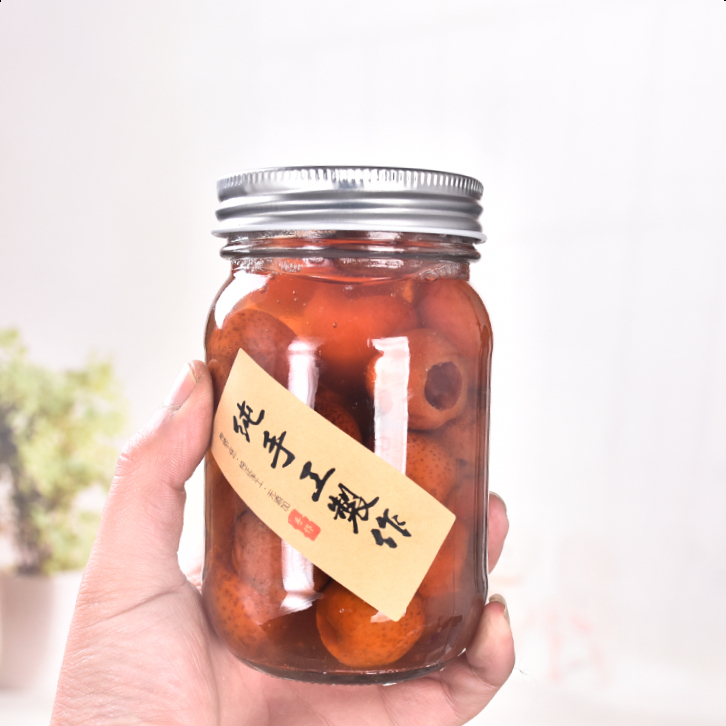 wide mouth empty clear glass food storage jar with sealed screw lid 500ml 1000ml