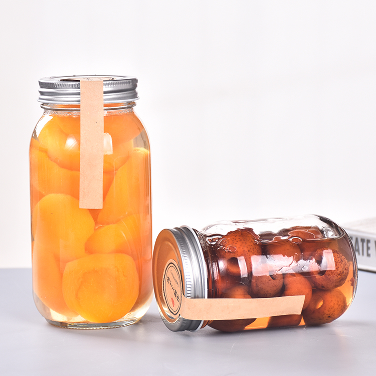 wide mouth empty clear glass food storage jar with sealed screw lid 500ml 1000ml