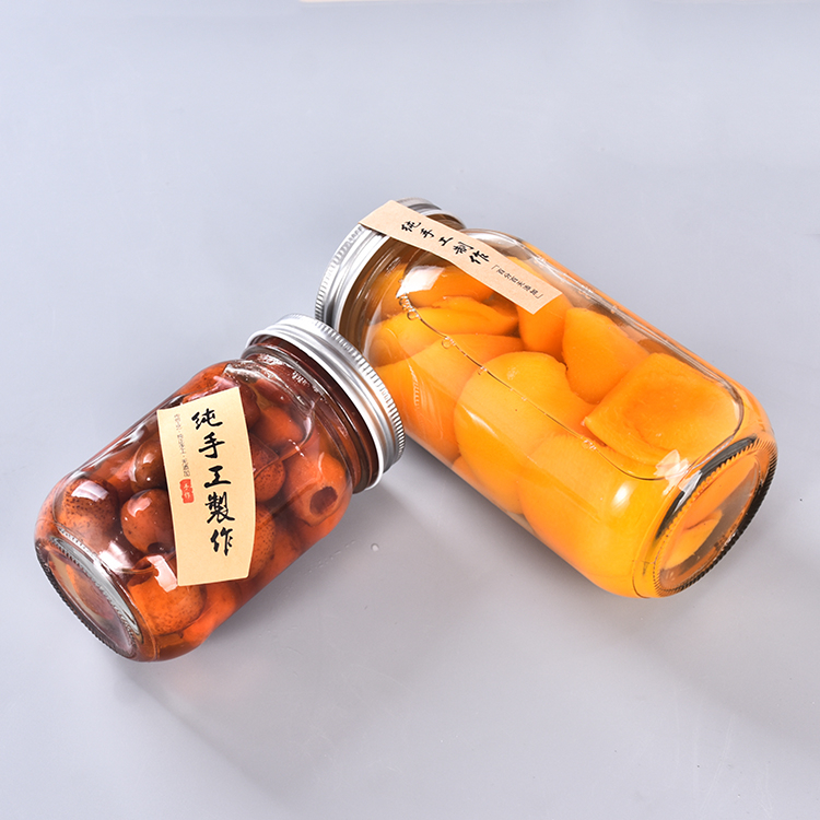 wide mouth empty clear glass food storage jar with sealed screw lid 500ml 1000ml