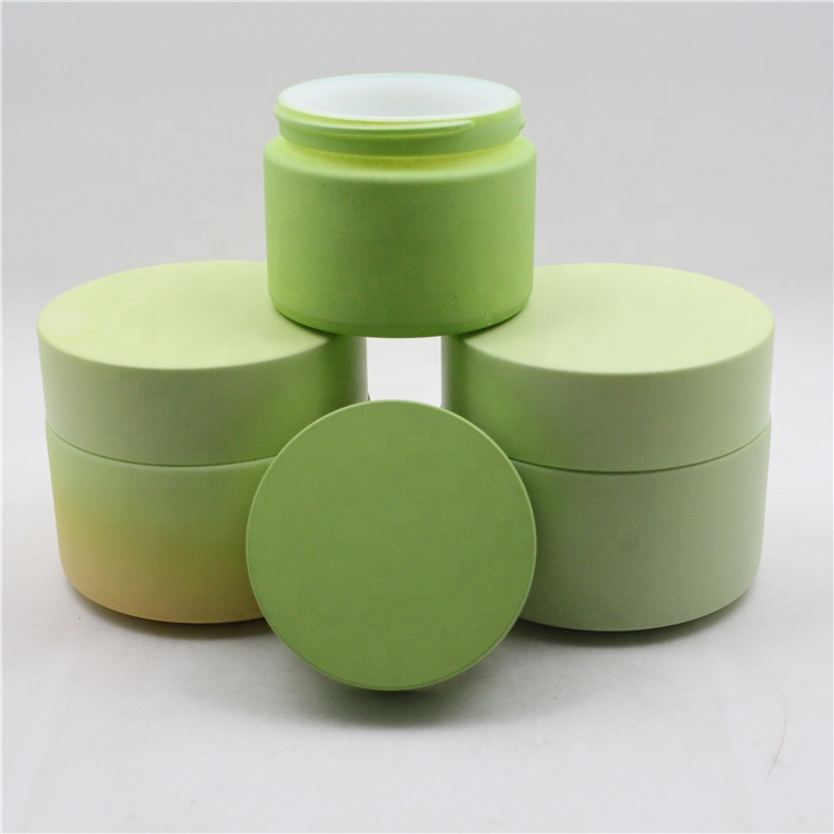 wide mouth opal white 100g 50g frosted lid gradient matte glass customized color cream jar