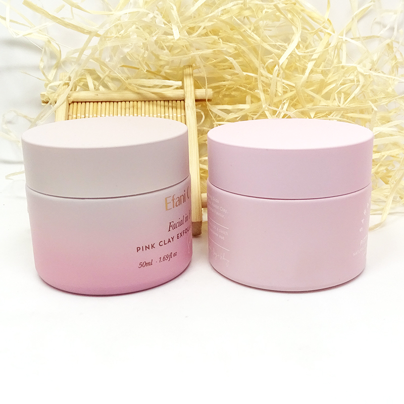 wide mouth opal white ceramic 100ml 50ml 50g frosted lid matte glass pink cream jar