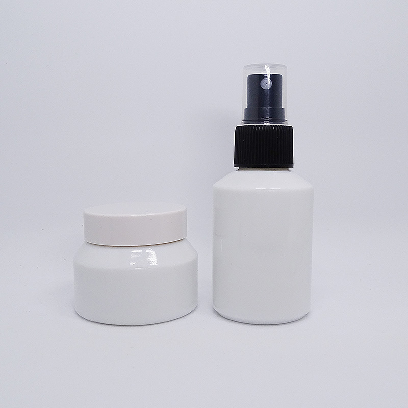 wide mouth opal white ceramic jar for skin personal care cream packaging