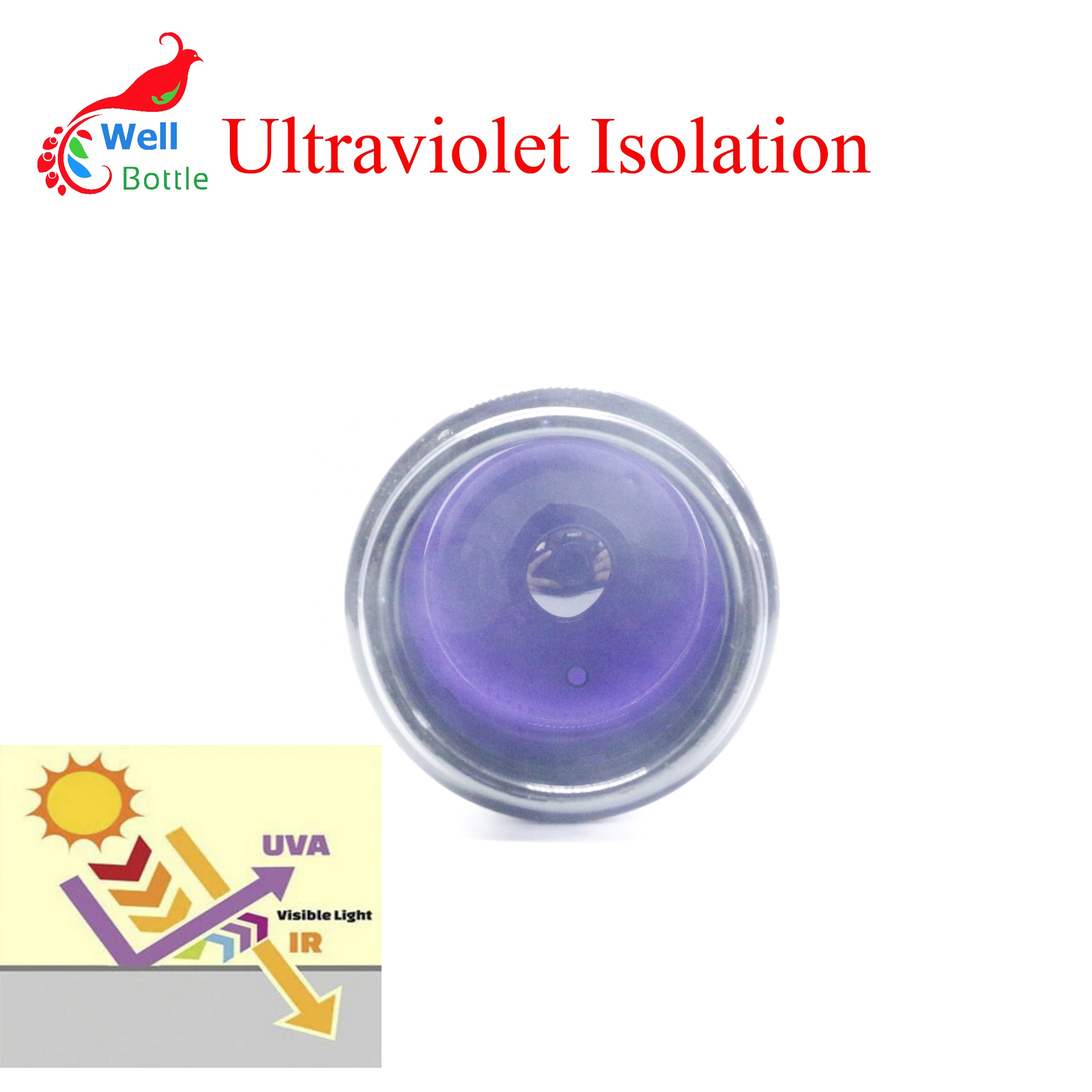wide mouth uv protection violet black glass cream jar volume customized CRC jar DV149E