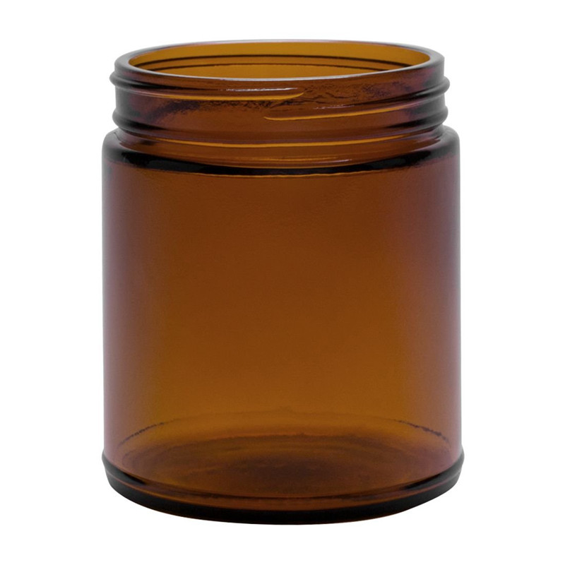 with black metal lid Christmas candle jar amber glass straight side jar