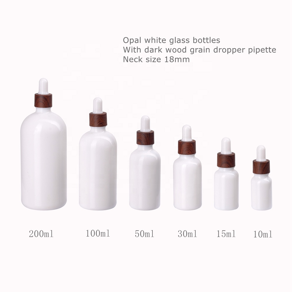 wood grain water transfer plastic dropper pipette opal white bottle wooden dropper 10 15 30 50 100 ml wood glass dropper bottle