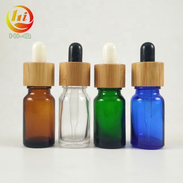 wood lid 10ml 1 oz essential oil dropper glass bottle 30ml cbd oil bottles with bamboo cap