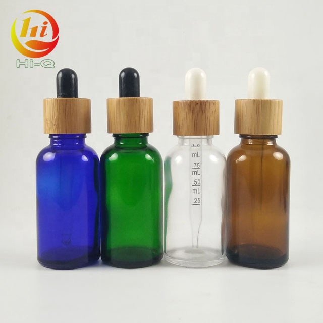 wood lid 10ml 1 oz essential oil dropper glass bottle 30ml cbd oil bottles with bamboo cap