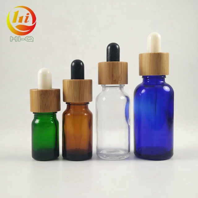 wood lid 10ml 1 oz essential oil dropper glass bottle 30ml cbd oil bottles with bamboo cap