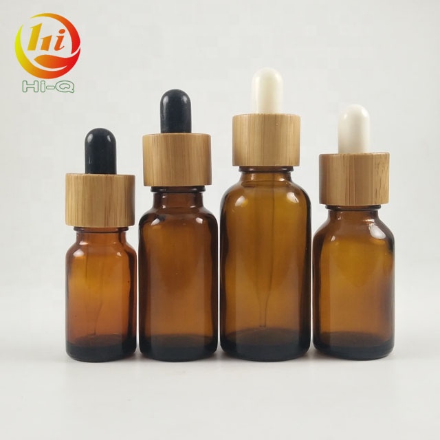 wood lid 10ml 1 oz essential oil dropper glass bottle 30ml cbd oil bottles with bamboo cap