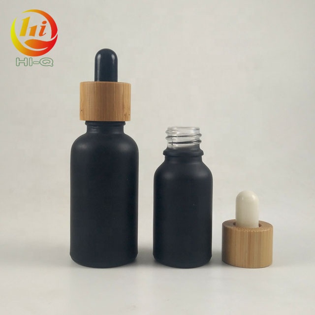 wood lid 10ml 1 oz essential oil dropper glass bottle 30ml cbd oil bottles with bamboo cap