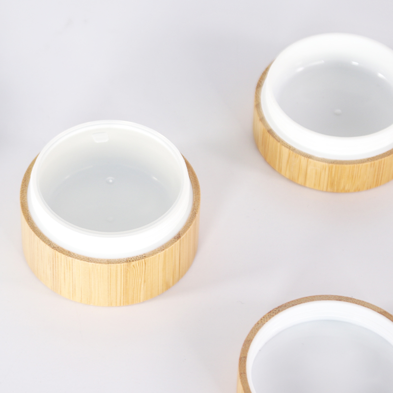 wooden cream jar Environmental empty 10g 30g 50g 100g 200g bamboo full covered plastic cream jar container