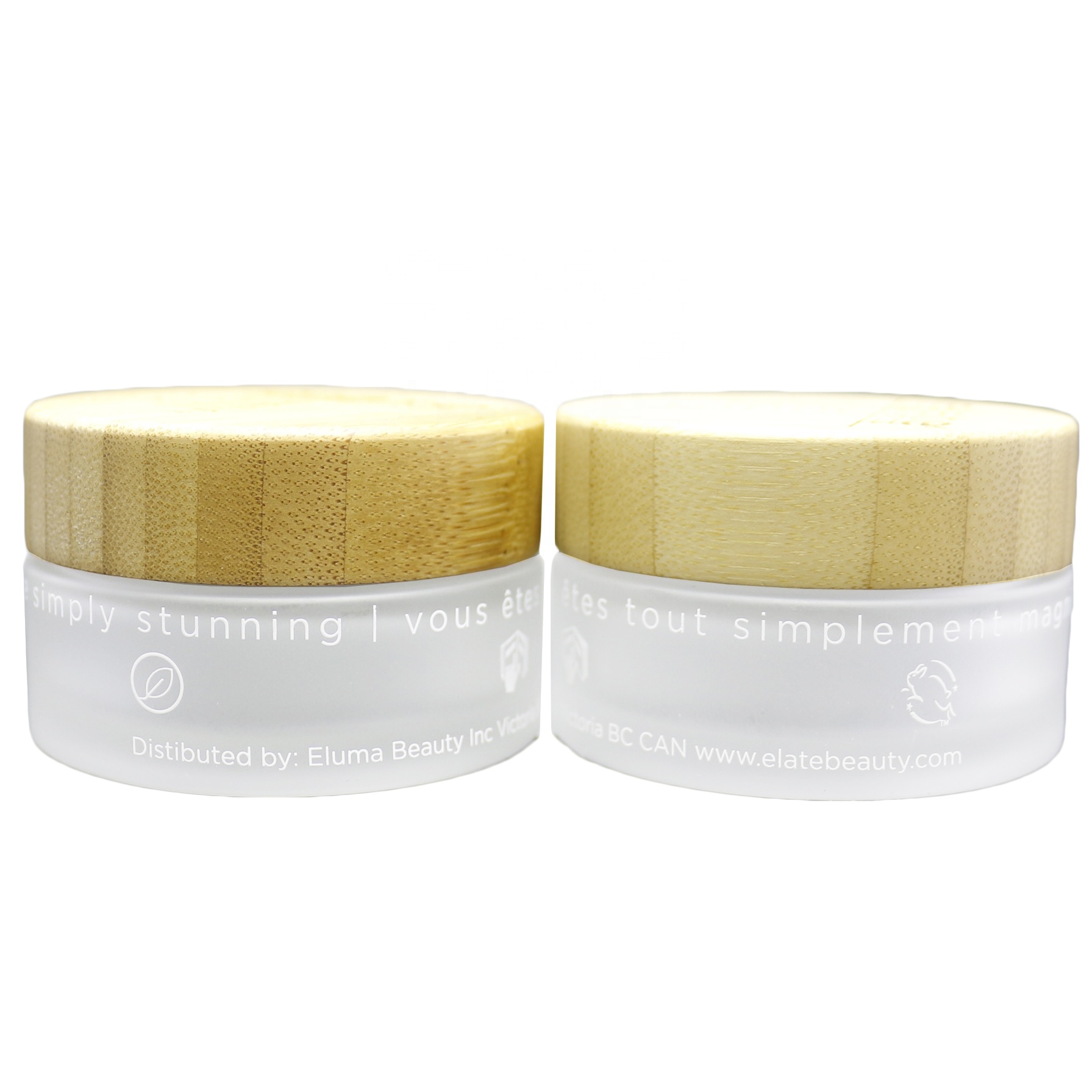 wooden lid glass jar container with bamboo lid for face cream lip balm body butter custom logo BJ-120N