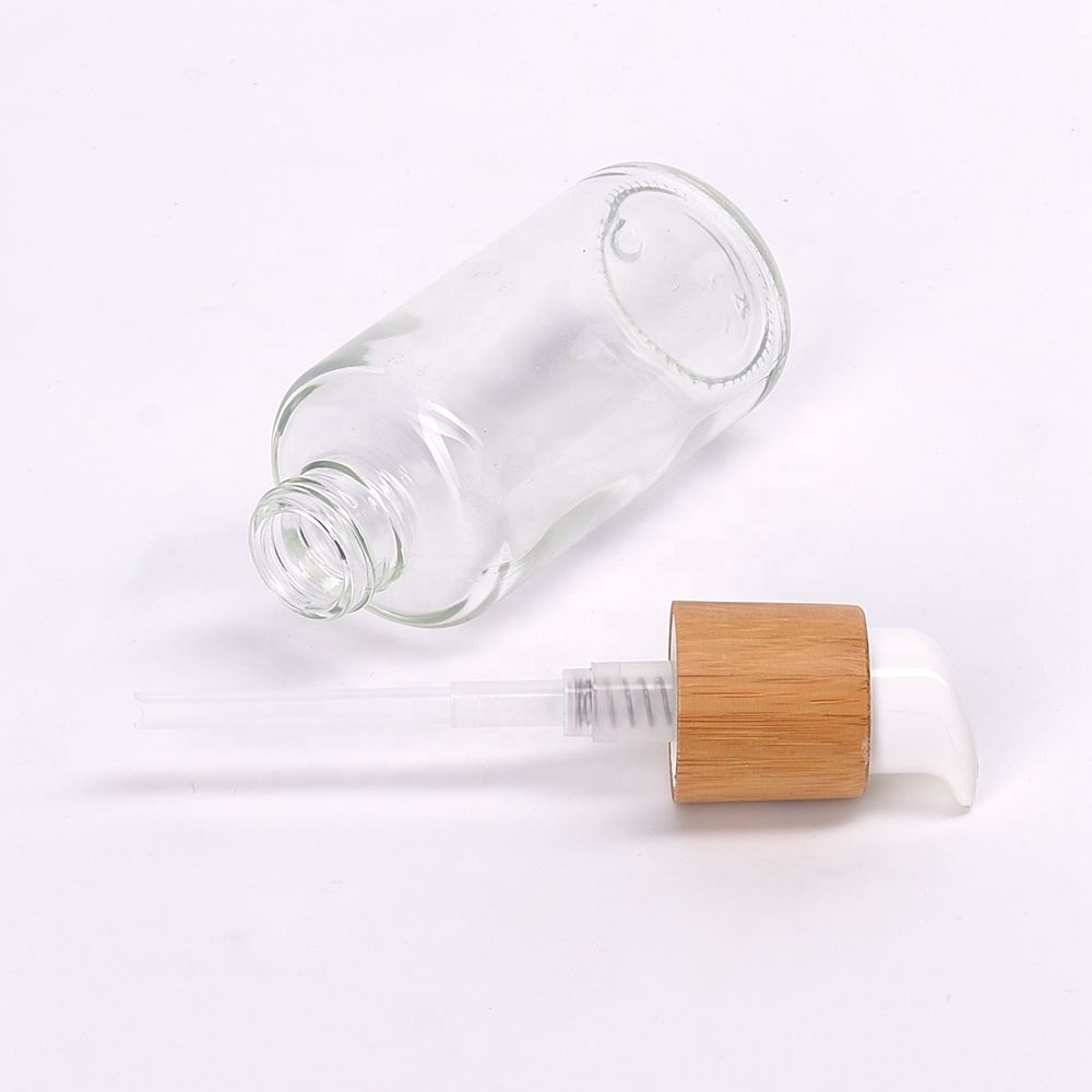 wooden packaging wood soap dispenser glass lotion bottle cosmetic bottles spray and 30g 50g bamboo glass jar with bamboo lid