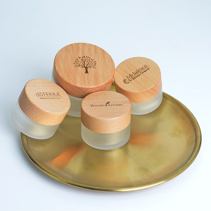 yingxu hot sales 5g 15g 30g 50g 100g bamboo glass cream jar cosmetic packaging bamboo lid